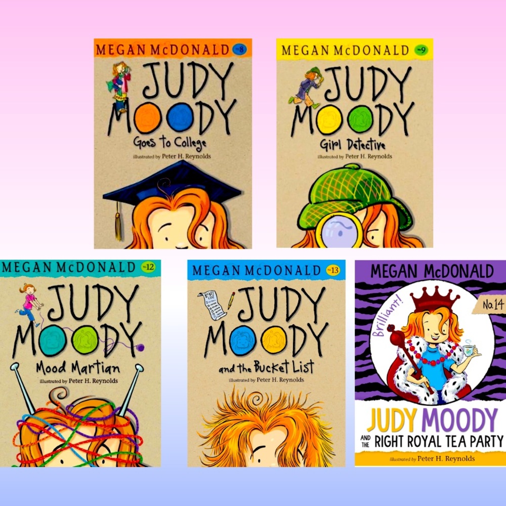 5 Judy Moody Book Set by Megan McDonald (college/detective/mood/bucket list/tea)